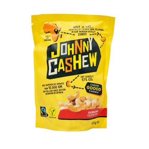 Johnny Cashew - Cashewnoten Gebrand Gezouten (125gr)